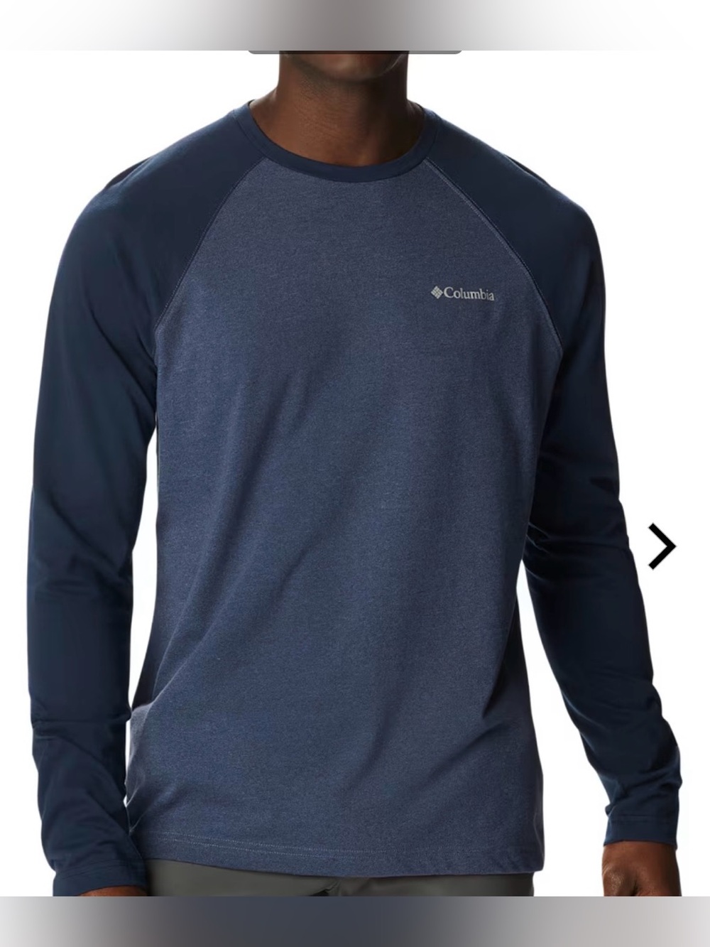 Columbia Men's Crewneck Raglan Sweater - Dark Mountain/Collegiate Navy Heather